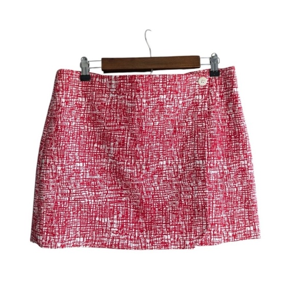 STAUD Red and White Tweed Buttoned Garment Skirt Size L - Picture 5 of 10